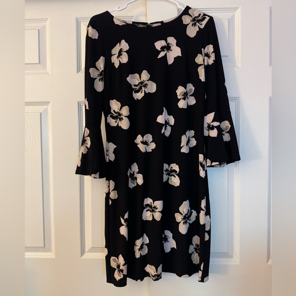 Tommy Hilfiger Black Dress with White Floral Print